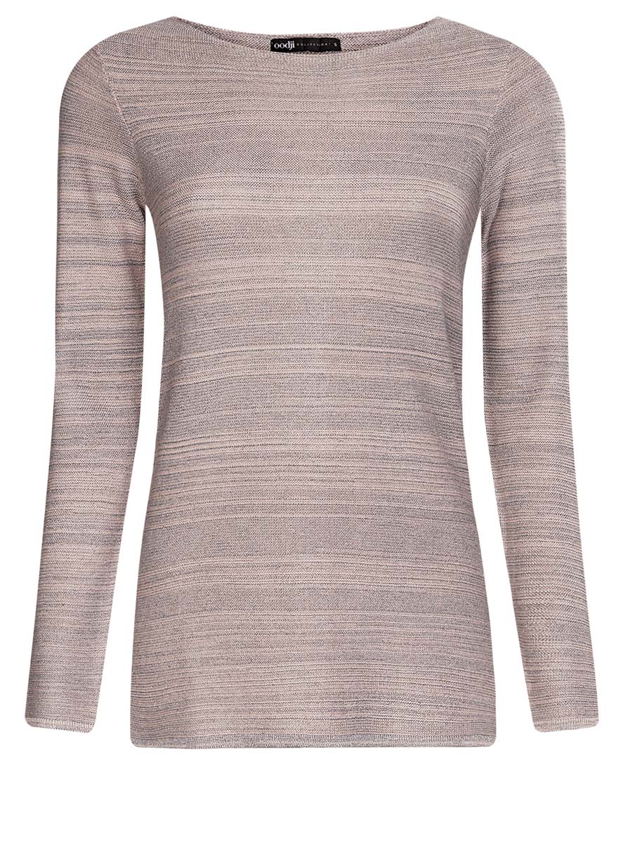 Джемпер женский oodji Collection, цвет: светло-розовый металлик. 73810238/46041/4000X. Размер XS (42)73810238/46041/4000X Джемпер женский oodji Collection, цвет: светло-розовый металлик. 73810238/46041/4000X. Размер XS (42)73810238/46041/4000XЖенский джемпер oodji Collection изготовлен из полиэстера с добавлением вискозы. Джемпер с круглым вырезом горловины и длинными рукавами украшен металлизированной нитью по всей поверхности. На рукавах и по бокам модели имеются разрезы.