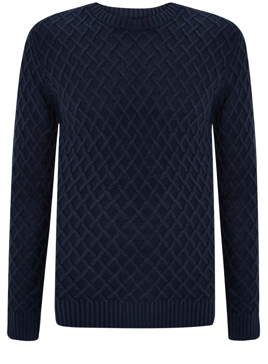 Джемпер мужской oodji, цвет: темно-синий. 4L105038M/44346N/7900N. Размер XL (56)4L105038M/44346N/7900N Джемпер мужской oodji, цвет: темно-синий. 4L105038M/44346N/7900N. Размер XL (56)4L105038M/44346N/7900NМужской джемпер oodji выполнен из хлопка и акрила. Модель с круглым вырезом горловины и длинными рукавами. Вырез горловины, манжеты рукавов и низ изделия связаны резинкой.