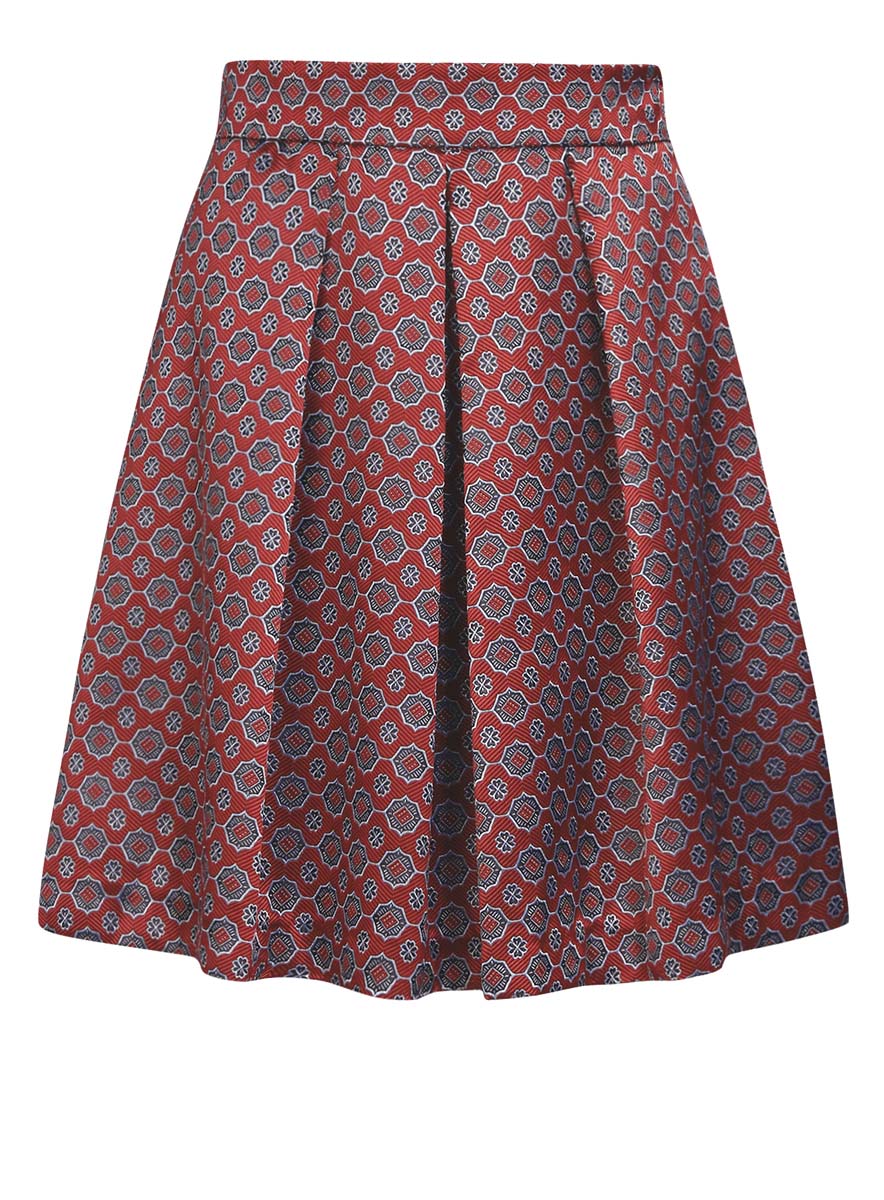 Юбка oodji Ultra, цвет: красный, серебристый. 11600396-3/45935/4529G. Размер 40 (46-170)11600396-3/45935/4529G Юбка oodji Ultra, цвет: красный, серебристый. 11600396-3/45935/4529G. Размер 40 (46-170)11600396-3/45935/4529GЮбка oodji Ultra выполнена из высококачественного полиэстера. Модель-миди с застежкой-молнией сбоку оформлена оригинальным принтом с узором. Спереди и сзади от пояса изделиес небольшими складками, которые придают дополнительный объем и пышность.