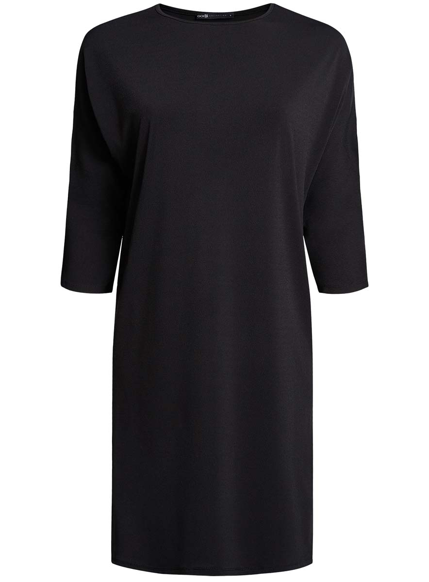 Платье oodji Collection, цвет: черный. 24008311/46064/2900N. Размер M (46)24008311/46064/2900N Платье oodji Collection, цвет: черный. 24008311/46064/2900N. Размер M (46)24008311/46064/2900NПлатье oodji Collection выполнено из полиэстера с добавлением полиуретана. Модель свободного кроя с круглым вырезом горловины и рукавами летучая мышь.