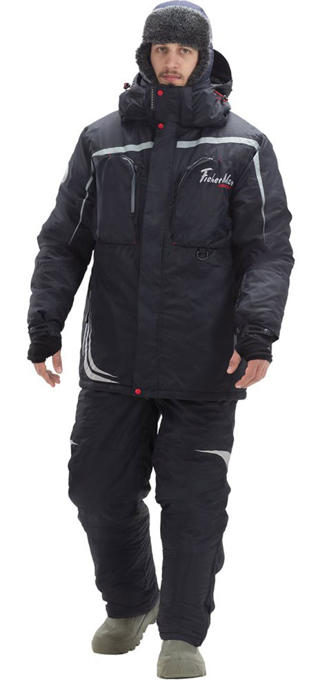 Костюм рыболовный мужской FisherMan Nova Tour Салмон V2, цвет: черный. 95846-901. Размер XXXXL (60)95846-901 Костюм рыболовный мужской FisherMan Nova Tour Салмон V2, цвет: черный. 95846-901. Размер XXXXL (60)95846-901Активная рыбалка в холодное время года - вот девиз этого костюма! Все максимально настроено на сохранение тепла, максимальный комфорт и подвижность! Этот костюм был проверен в водомоторных соревнованиях поздней осенью, командой по зимней блесне и конечно - же сотнями любителей зимнего спиннинга!Большие нагрудные карманы вместят коробки с приманками, высокий воротник и анатомический капюшон защитят в любой ветер, а мембранная ткань и высокотехнологичный утеплитель защитят от осадков и согреют от холода!Влагостойкость: 10000 мм. Паропроницаемость: 10000 мл./м.кв./24часа.
