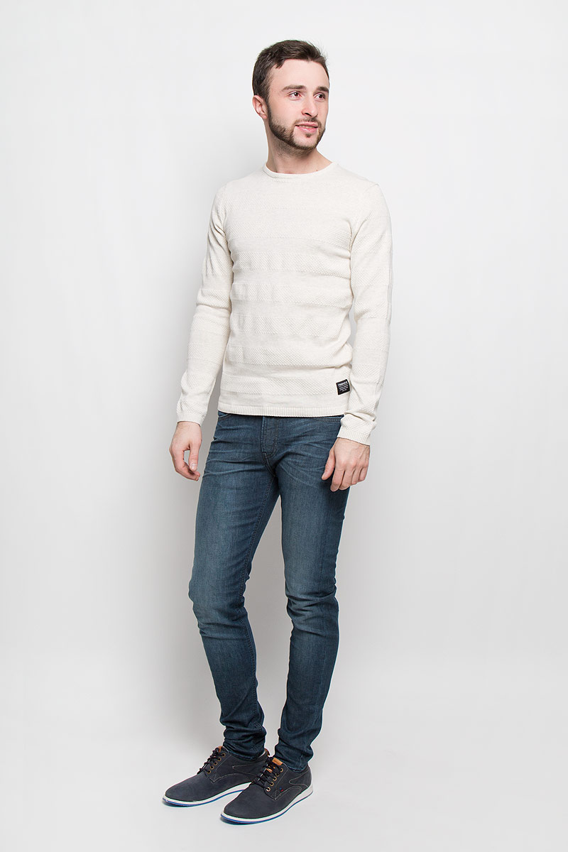Джемпер мужской Tom Tailor Denim, цвет: бежевый. 3022325.62.12_2608. Размер XXL (54)3022325.62.12_2608 Джемпер мужской Tom Tailor Denim, цвет: бежевый. 3022325.62.12_2608. Размер XXL (54)3022325.62.12_2608Стильный мужской джемпер Tom Tailor выполнен из натурального хлопка. Модель с круглым вырезом горловины и длинными рукавами. Манжеты рукавов, горловина и низ изделия связаны резинкой.