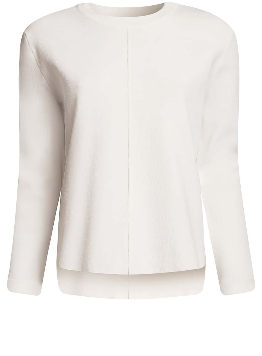 Джемпер женский oodji Collection, цвет: белый. 73812657/46040/1200N. Размер XXL (52)73812657/46040/1200N Джемпер женский oodji Collection, цвет: белый. 73812657/46040/1200N. Размер XXL (52)73812657/46040/1200NЖенский джемпер oodji Collection с круглым вырезом горловины и длинными рукавами изготовлен из высококачественной пряжи из вискозы с добавлением полиэстера и полиамида.Модель свободного кроя имеет удлиненную спинку. Джемпер оформлен декоративными наружными швами спереди и на спинке.