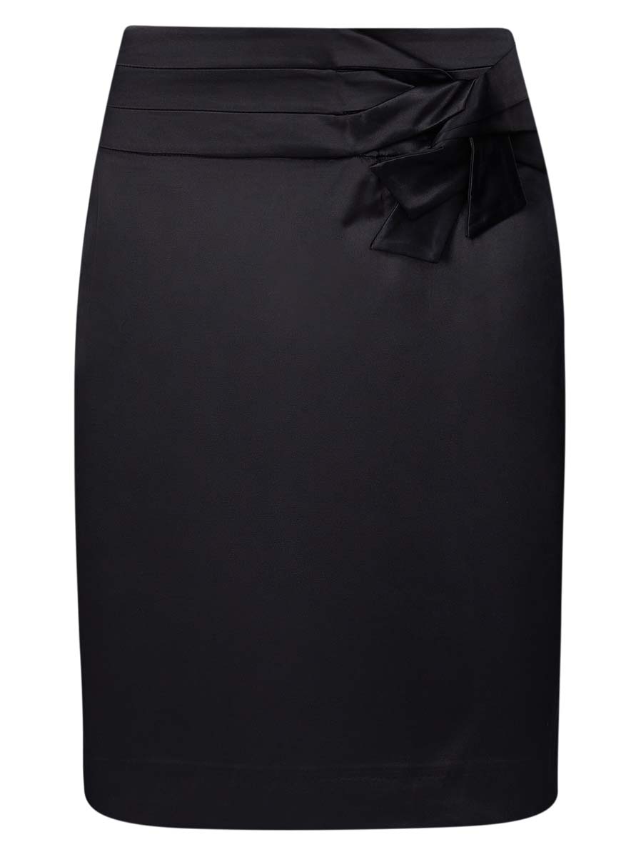 Юбка oodji Collection, цвет: черный. 21601302/32700/2900N. Размер 36 (42-170)21601302/32700/2900N Юбка oodji Collection, цвет: черный. 21601302/32700/2900N. Размер 36 (42-170)21601302/32700/2900NЮбка oodji Collection выполнена из полиэстера с добавлением хлопка и эластана. Подкладка изготовлена из полиэстера. Юбка-карандаш средней длины застегивается на застежку-молнию сбоку. Модель украшена декоративным бантом спереди и небольшим разрезом сзади.