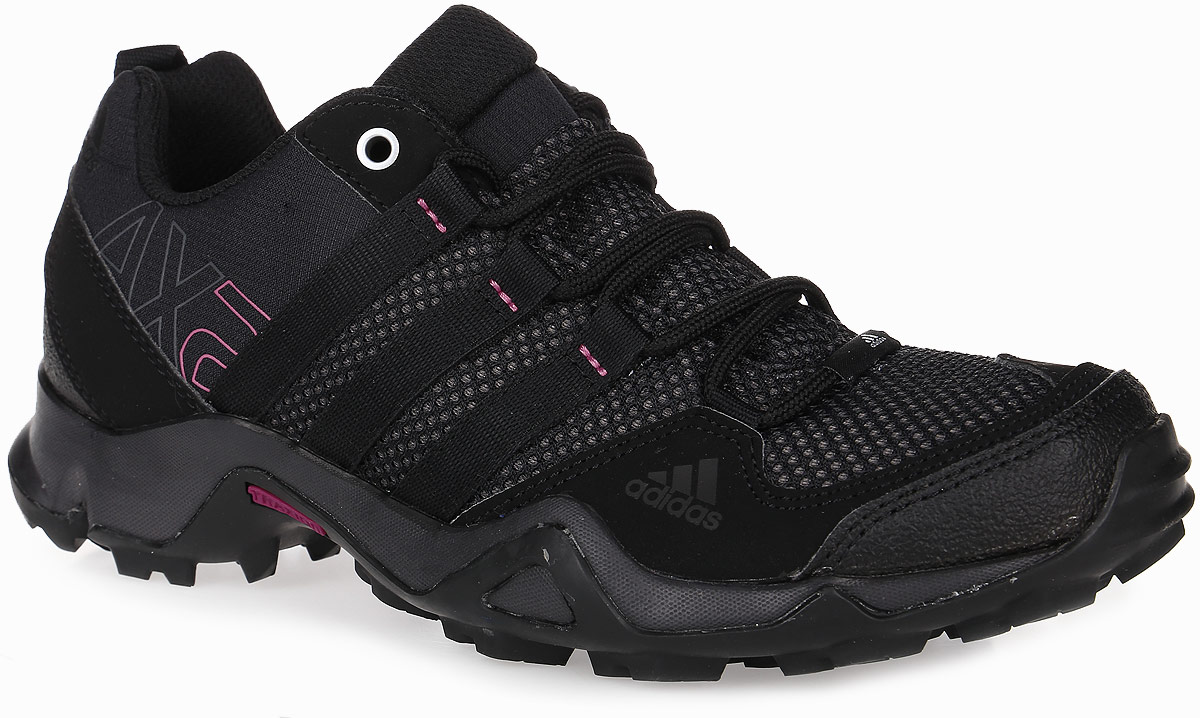 Кроссовки трекинговые женские adidas AX2, цвет: черный. AQ3963. Размер 4 (35,5)AQ3963 Кроссовки трекинговые женские adidas AX2, цвет: черный. AQ3963. Размер 4 (35,5)AQ3963Женские кроссовки AX2 от adidas - универсальная трекинговая обувь для простых пеших маршрутов и повседневной носки. Надежный гибкий верх выполнен из сетки и синтетики и дополнен бамперами на мыске и на пятке для дополнительной защиты стопы.Цепкая подошва с тракторным профилем Traxion поможет сохранить уверенность даже на скользких покрытиях. Удобная текстильная подкладка и литая анатомическая стелька с антимикробным покрытием обеспечивают наибольший комфорт. Классическая шнуровка надежно зафиксирует модель на ноге.