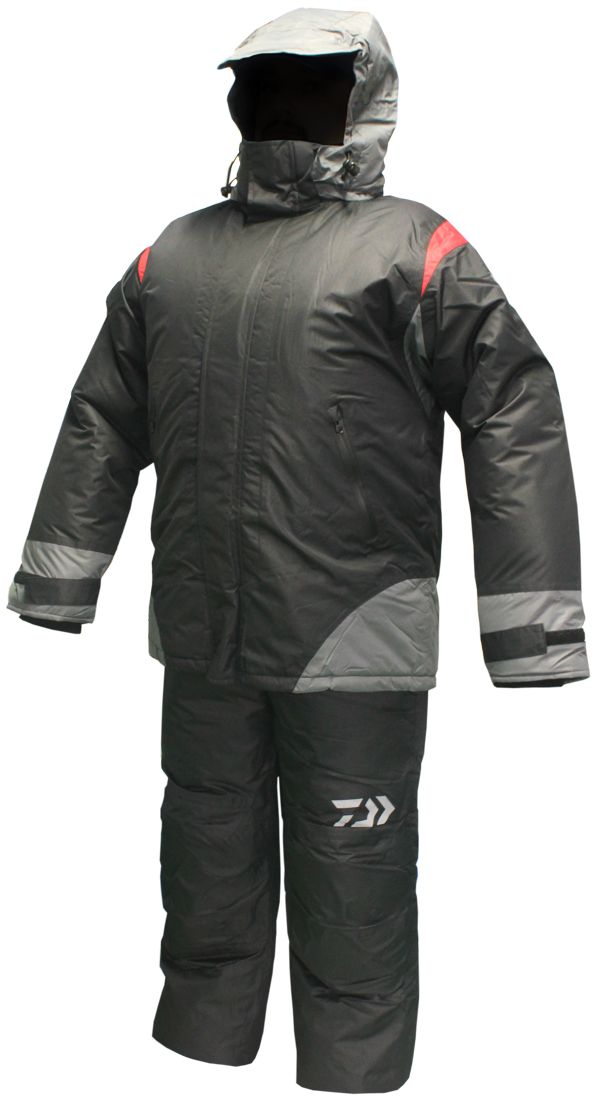 Костюм рыболовный зимний Daiwa, цвет: черный, серый, красный. 1305R. Размер XXXL (56-188)1305R Костюм рыболовный зимний Daiwa, цвет: черный, серый, красный. 1305R. Размер XXXL (56-188)1305RКостюм зимний Daiwa 3 в 1. Комплектация: полукомбинезон, утепляющая куртка второго слоя, верхняя куртка.Полукомбинезон классический с высокой спинкой и нагрудником. Поясные утяжки на липучке для точнойрегулировки размера. Раструб штанин расширенный на молнии для удобства расположения поверх зимней обуви. Два боковых кармана с застежкой влагозащитной молнией. В коленной и ягодичной части установлены смягчеющие и утепляющие вкладыши из вспененных пластин для дополнительной защиты при соприкосновении с холодными поверхностями при ловле с колена и/или длительном сидячем положении.Материал полукомбинезона:Верх - Мембрана 5000/5000.Утеплитель: Холофайбер 200 г/м2.Подкладка: ПЭ 190 г/м2.Утепляющая куртка второго слоя предназначена для использования как дополнительный утепляющий слой. Куртка пристегивается к основной на молнию. Рукава фиксируются специальной стропой с кнопкой. Верхняя ткань куртки простегана с утеплителем, что позволяет не сваливаться утеплителю. При этом внутренний слой не простегивается, таким образом отсутствуют дополнительные мостки холода.Куртка может использоваться как отдельная верхняя одежда в прохладных помещениях и/или в прохладную погоду, а так же в палатке при зимней ловле.Материал верха: смесовая ткань максимально легко проводящая влагу, что позволяет не намокать утепляющему слою.Утеплитель: Холофайбер 100гр/м2.Внутренний слой: подкладочноя ткань с меньшим коэффициентом паропроницаемости чем верх.Разница в паропроницаемости верхнего и внутреннего слоя позволяет максимально эффективно проводить влагу от тела к верхней куртке оставляя все нижние слои одежды максимально сухими.Верхняя куртка удлиенная, закрывающая тело до бедра, что позволяет максимально эффективно сохранять тепло. Удобный крой позволяет использовать куртку как с внутренней дополнительной курткой, так и без неё. Боковые втачные карманы закрывающиеся влагозащищенной молнией. Двойная ветрозащитная планка на липучке. Объемный регулируемый капюшон позволяет использовать любой головной убор от бейсболки до объемной ушанки с натуральным мехом. На рукавах эластичные влагозащитные манжеты, регулировка при помощи липучки.Материал верха: мембрана 5000/5000.Утепляющий слой: Холофайбер 300гр/м2.Материал погдкладки: микрофлис.За счет использования верхней и внутренней куртки использование флиса максимально оправдано, т.к. не происходит трения о флис при движениях, не создается сковывающий дискомфорт и накапливание статического электричества.Логотипы Daiwa нанесены светоорожающей краской для макчсимальной безопасности в темное время суток.Общий дизайн костюма выполнен в строгих серо-черных тонах с небольшими красными вставками, что характеризует общую концепцию Daiwa. Костюм был разработан специалистами Daiwa специально под клиентов северных стран (Россия, Прибалтика, Финляндия) при участии российских специалистов. Локоничный дизайн без излишеств делает этот костюм максимально универсальным при любых видах зимней рыбалки, будь то подледная стационарная или ходовая рыбалка или спининг по открытой воде в холодное время года. Температурный режим костюма до от 0 до -35С.