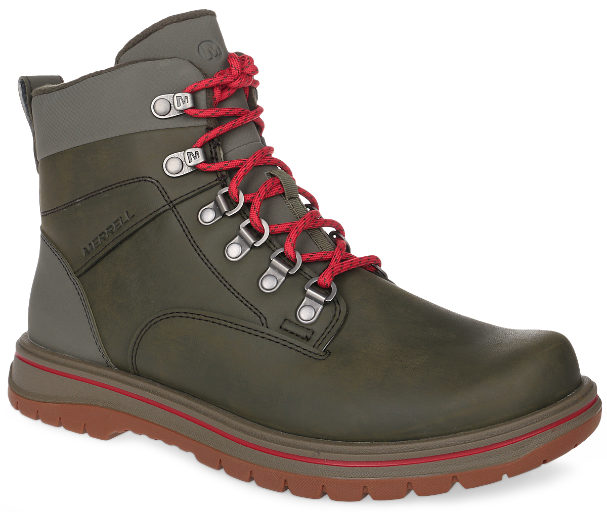 Ботинки мужские Merrell Bounder Tall Fleece, цвет: темно-оливковый. 332572C. Размер 8H (41)332572C Ботинки мужские Merrell Bounder Tall Fleece, цвет: темно-оливковый. 332572C. Размер 8H (41)332572CПревосходный выбор для путешествий - мужские ботинки Merrell Bounder Tall Fleece. Верх выполнен из синтетической кожи, а подкладка с флисовым покрытием сохранит тепло. Надежное сцепление с поверхностью гарантирует подошва Merrell. Удобство при ходьбе обеспечит амортизирующая технология Air Cushion в пяточной части и нейлоновый супинатор, который поддерживает свод стопы и защищает от ударов. Особая антибактериальная пропитка Aegis устраняет характерный запах внутри ботинка.