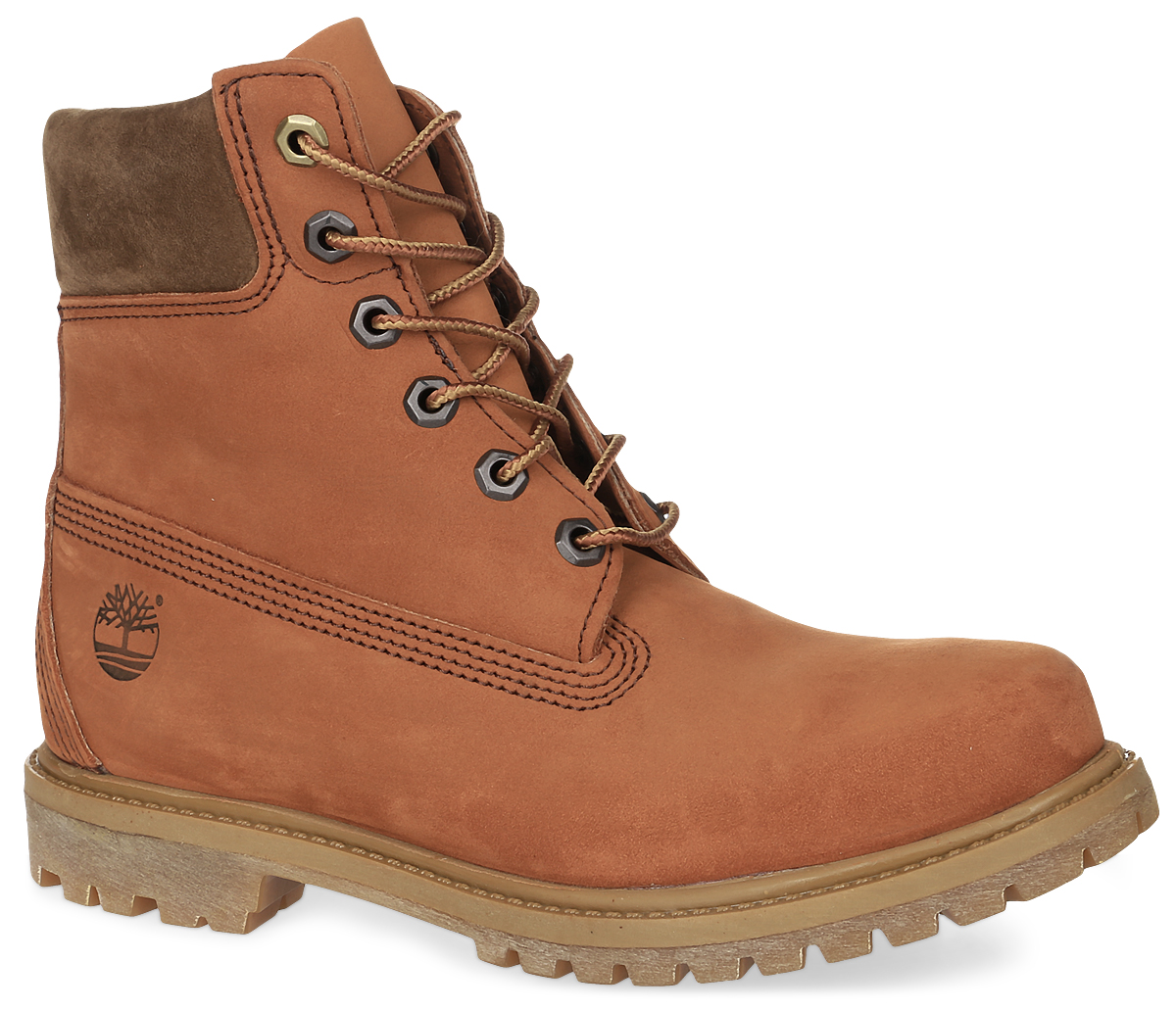 Ботинки женские Timberland 6 Premium Boot, цвет: оранжево-коричневый. TBLA18NUW. Размер 9 (39)TBLA18NUW Ботинки женские Timberland 6 Premium Boot, цвет: оранжево-коричневый. TBLA18NUW. Размер 9 (39)TBLA18NUWКлассические шестидюймовые ботинки 6-inch Premium Boot от Timberland заинтересуют вас своим дизайном с первого взгляда! Модель изготовлена из натурального нубука и сбоку оформлена тисненым логотипом бренда. Высокий язычок и шнуровка обеспечивают плотное прилегание верхней части ботинок к ноге, создавая дополнительную теплозащиту. Утеплитель Primaloft 400г и стелька Anti-Fatigue для большего комфорта обеспечивают максимальный комфорт при движении. Каблук и подошва с протектором гарантируют идеальное сцепление с любыми поверхностями.