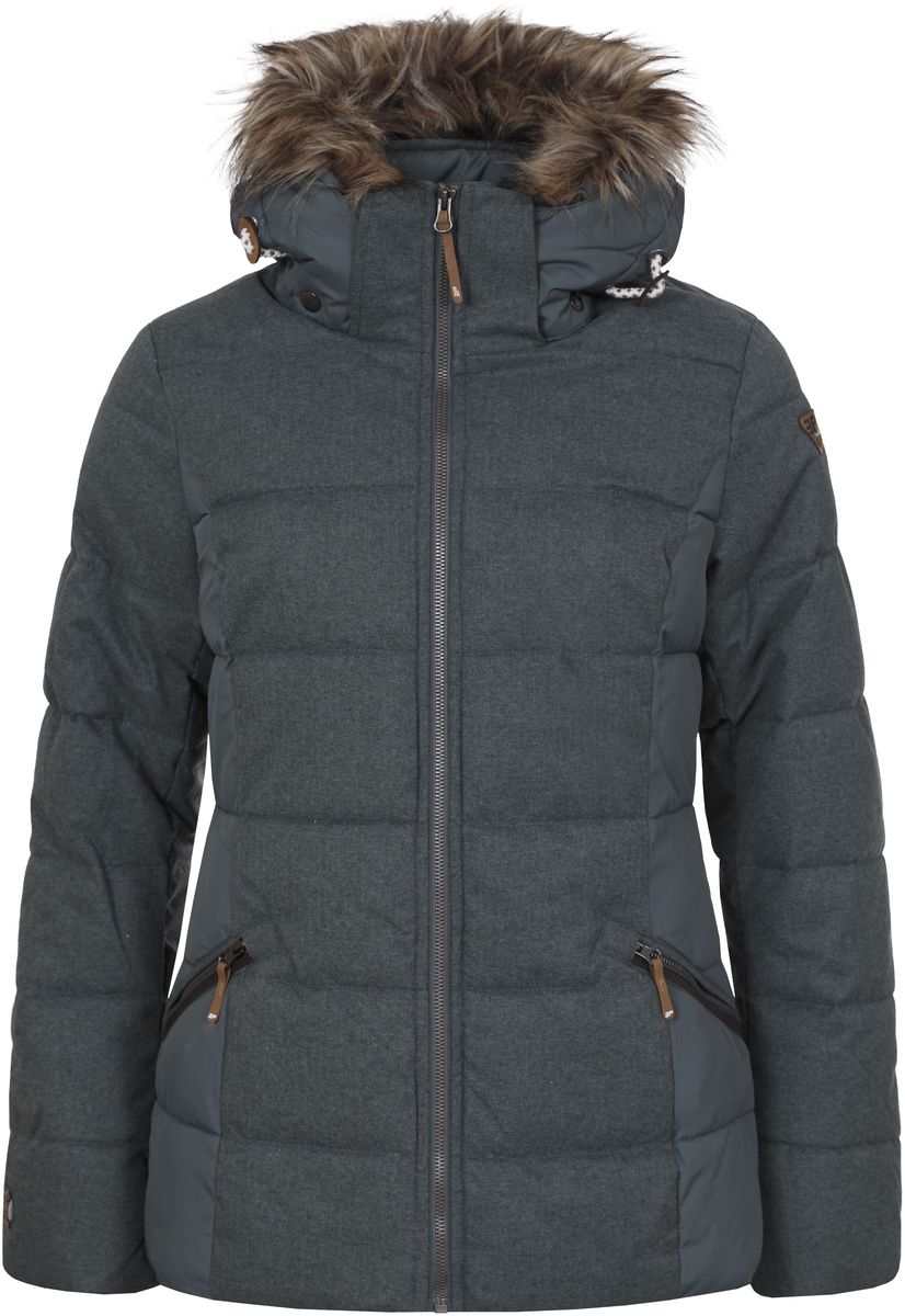 Куртка женская Icepeak Tiffy, цвет: серо-зеленый. 653045562IV. Размер 36 (42)653045562IV_569 Куртка женская Icepeak Tiffy, цвет: серо-зеленый. 653045562IV. Размер 36 (42)653045562IV_569Женская куртка Icepeak Tiffi, изготовленная из водоотталкивающей и ветрозащитной ткани, которая создает оптимальный микроклимат внутри куртки, утеплена синтепоном. Наполнитель -изготовленный из полиэстера материал Super Soft Touch, состоящий из множества слоев тончайших волокон, которые обеспечивают отличную термоизоляцию, но не утяжеляют изделие. Куртка с воротником-стойкой и съемным капюшоном застегивается на молнию. Капюшон, оформленный искусственным мехом, пристегивается при помощи кнопок и молнии и регулируется с помощью эластичной резинки со стопперами. Рукава оснащены внутренними трикотажными манжетами. Спереди куртка дополнена двумя втачными карманами на застежках-молниях, а с внутренней стороны расположены один накладной карман-сетка и один втачной карман на молнии. Низ куртки дополнен шнурком-кулиской со стопперами.