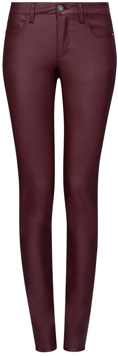 Джинсы женские oodji Denim, цвет: бордовый. 12103143/43334/4900N. Размер 28-30 (46-30)12103143/43334/4900N Джинсы женские oodji Denim, цвет: бордовый. 12103143/43334/4900N. Размер 28-30 (46-30)12103143/43334/4900NМодные женские джинсы под кожу oodji Denim выполнены из вискозы с добавлением полиамида и эластана, что обеспечивает комфортную посадку и идеальное облегание. Джинсы модели скинни имеют стандартную посадку. Застегиваются на пуговицу в поясе и ширинку на застежке-молнии, имеются шлевки для ремня. Джинсы имеют классический пятикарманный крой: спереди расположены два втачных кармана и один небольшой накладной карман, а сзади - два накладных кармана. Модель выполнена в однотонной расцветке.