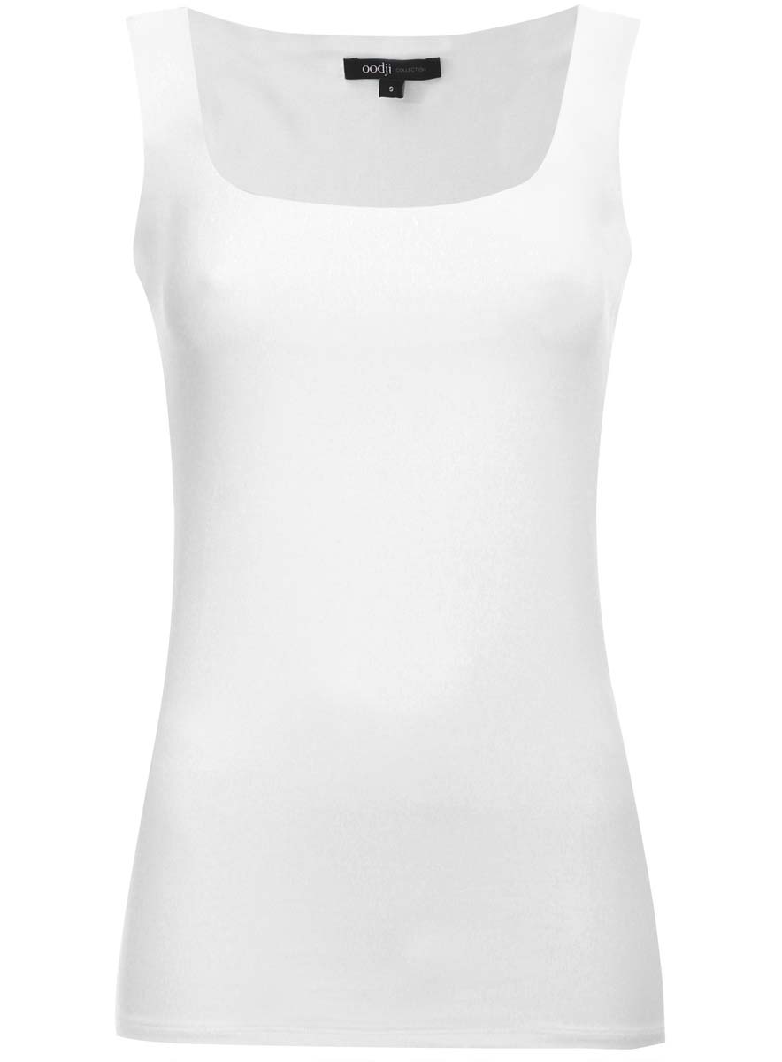 Майка женская oodji Collection, цвет: белый. 24315002B/45297/1000N. Размер XL (50)24315002B/45297/1000N Майка женская oodji Collection, цвет: белый. 24315002B/45297/1000N. Размер XL (50)24315002B/45297/1000NБазовая женская майка oodji Collection выполнена из эластичной ткани. Майка с квадратным вырезом горловины и бретелями средней ширины.