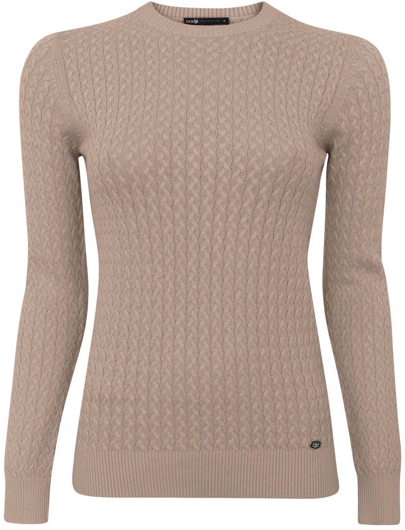 Джемпер женский oodji Collection, цвет: бежевый. 73812624/43326/3700N. Размер XL (50)73812624/43326/3700N Джемпер женский oodji Collection, цвет: бежевый. 73812624/43326/3700N. Размер XL (50)73812624/43326/3700NЖенский джемпер oodji Collection выполнен из хлопка с добавлением пана, полиамида и шерсти. Модель с круглым вырезом горловины и длинными рукавами оформлена оригинальной вязкой.