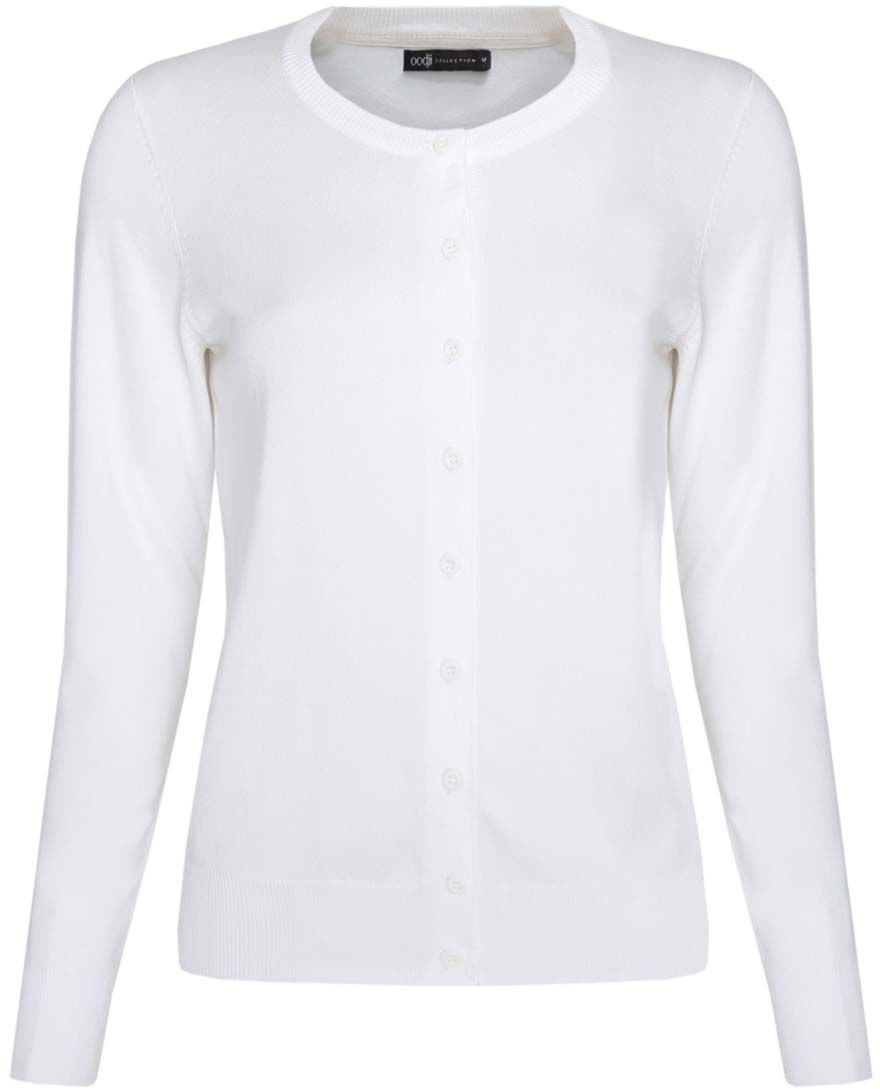 Жакет женский oodji Collection, цвет: белый. 73212276-6B/24525/1200N. Размер L (48)73212276-6B/24525/1200N Жакет женский oodji Collection, цвет: белый. 73212276-6B/24525/1200N. Размер L (48)73212276-6B/24525/1200NБазовый женский жакет oodji Collection выполнен из сочетания вискозы и полиамида. Модель с круглым вырезом горловины и длинными рукавами застегивается спереди на пуговицы. Ворот, манжеты на рукавах и низ изделия изготовлены из трикотажной резинки.