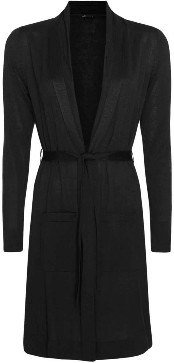 Кардиган женский oodji Collection, цвет: черный. 73212177-2/45648/2900N. Размер XL (50)73212177-2/45648/2900N Кардиган женский oodji Collection, цвет: черный. 73212177-2/45648/2900N. Размер XL (50)73212177-2/45648/2900NКардиган женский oodji Collection исполнен из высококачественной вискозы, обладает свободным силуэтом и имеет два накладных кармана. Завязывается на поясок, входящий в комплект.
