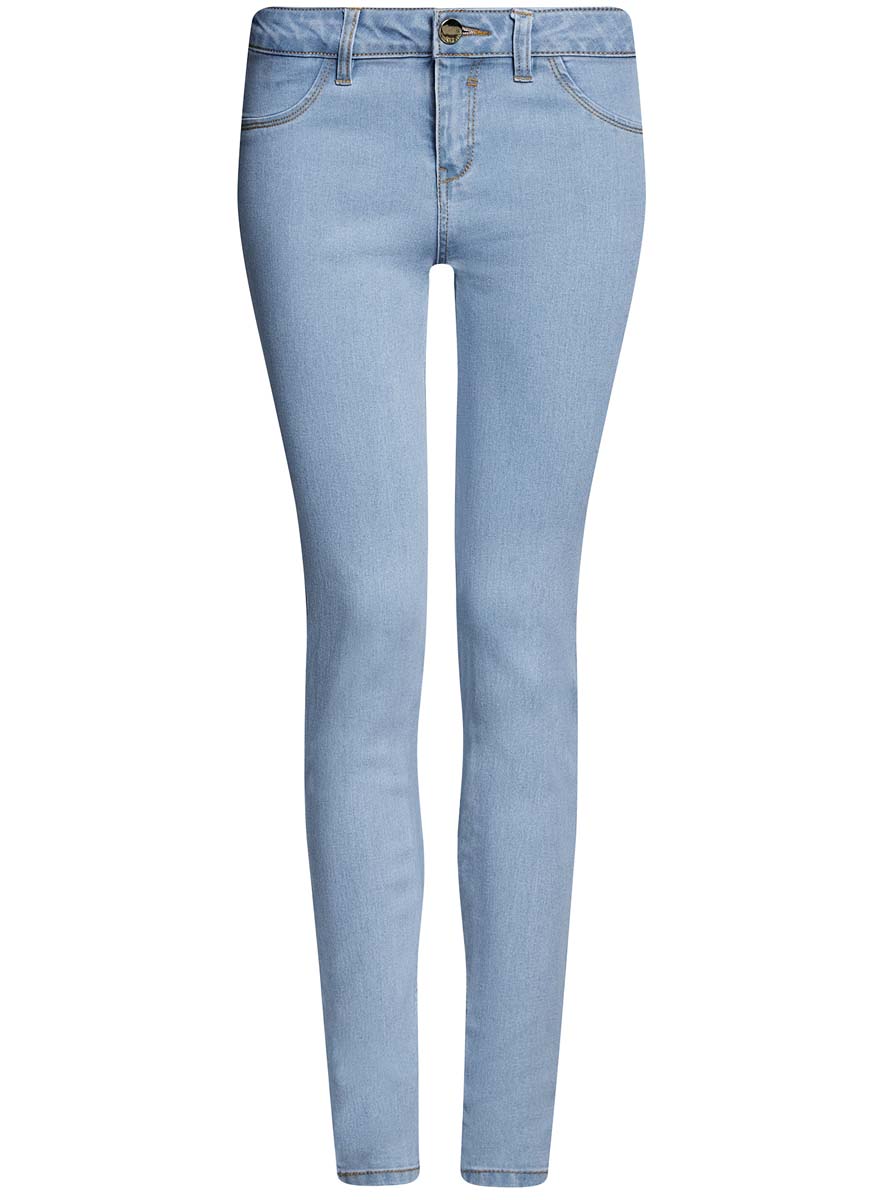 Джинсы женские oodji Denim, цвет: голубой джинс. 12104060-1B/46250/7000W. Размер 29-30 (48-30)12104060-1B/46250/7000W Джинсы женские oodji Denim, цвет: голубой джинс. 12104060-1B/46250/7000W. Размер 29-30 (48-30)12104060-1B/46250/7000WМодные стрейчевые женские джинсы oodji Denim выполнены из хлопка с добавлением полиэстера и эластана. Джинсы модели slim со стандартной посадкой застегиваются на пуговицу в поясе и ширинку на застежке-молнии. На поясе предусмотрены шлевки для ремня. Спереди джинсы оформлены имитацией карманов, а сзади расположены два накладных кармана.