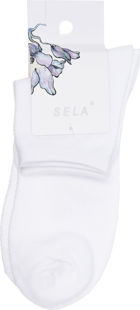 Носки женские Sela, цвет: белый. SOb-154/043-7101. Размер 19/21SOb-154/043-7101 Носки женские Sela, цвет: белый. SOb-154/043-7101. Размер 19/21SOb-154/043-7101Удобные женские носки Sela, изготовленные из высококачественного материала, станут отличным дополнением к детскому гардеробу. Благодаря содержанию мягкого хлопка в составе, кожа сможет дышать, а эластан позволяет носкам легко тянуться, что делает их комфортными в носке.Эластичная резинка плотно облегает ногу, не сдавливая ее,обеспечивая комфорт и удобство. Верхняя сторона носочка оформлена небольшой перфорацией. Уважаемые клиенты!Размер, доступный для заказа, является длиной стопы.