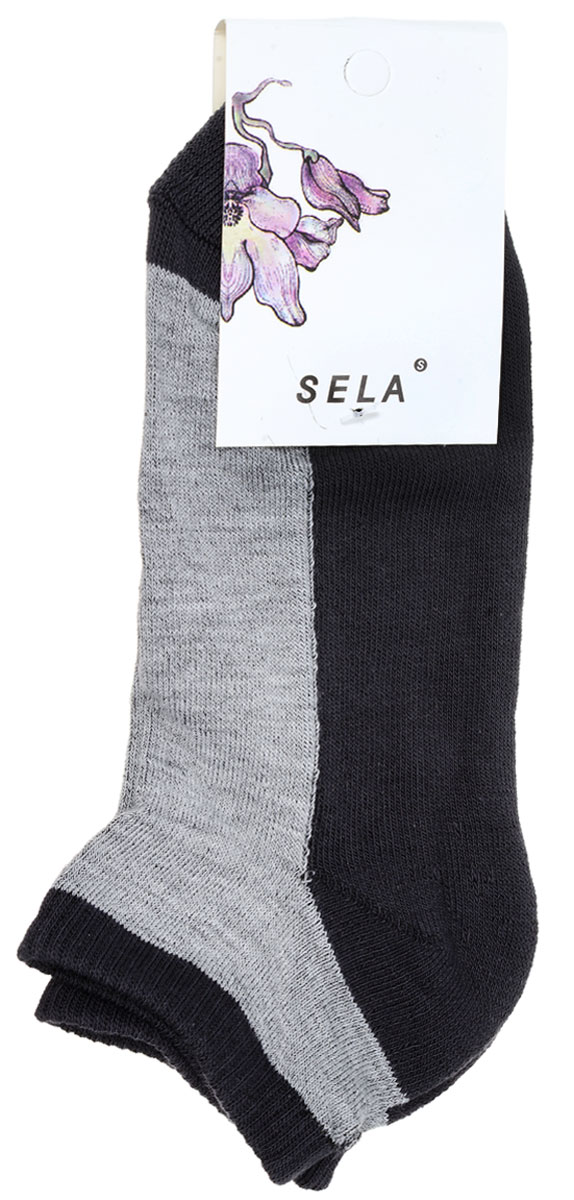 Носки женские Sela, цвет: серый, темно-серый. SOb-154/042-7101. Размер 21/23SOb-154/042-7101 Носки женские Sela, цвет: серый, темно-серый. SOb-154/042-7101. Размер 21/23SOb-154/042-7101Удобные женские носки Sela, изготовленные из высококачественного комбинированного материала. Благодаря содержанию мягкого хлопка в составе, кожа сможет дышать, а эластан позволяет носкам легко тянуться, что делает их комфортными в носке. Эластичная резинка плотно облегает ногу, не сдавливая ее, обеспечивая комфорт и удобство. Стелька и мысок у носочка с внутренней стороны выполнены небольшими петельками. Уважаемые клиенты!Размер, доступный для заказа, является длиной стопы.
