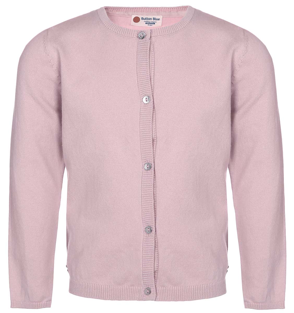 Кардиган для девочки Button Blue, цвет: розовый. 216BBGC35021200. Размер 116, 6 лет216BBGC35021200 Кардиган для девочки Button Blue, цвет: розовый. 216BBGC35021200. Размер 116, 6 лет216BBGC35021200Стильный кардиган Button Blue, изготовленный из хлопка и нейлона, станет отличным дополнением к гардеробу вашей девочки. Материал изделия приятный на ощупь, не сковывает движений, обеспечивая наибольший комфорт.Модель с круглым вырезом горловины и длинными рукавами застегивается на шесть металлических пуговиц. Горловина, манжеты рукавов, планка и низ кардигана связаны резинкой. Нижняя часть модели по боковым швам дополнена небольшими разрезами.