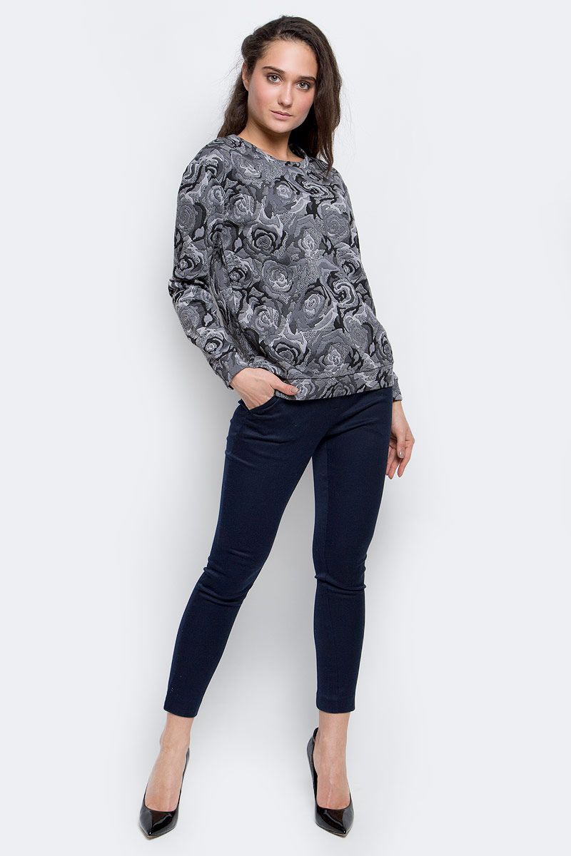 Свитшот женский Sela Collection, цвет: серый. St-113/1091-6343. Размер L (48)St-113/1091-6343 Свитшот женский Sela Collection, цвет: серый. St-113/1091-6343. Размер L (48)St-113/1091-6343Стильный женский свитшот Sela Collection изготовлен из полиэстера с добавлением эластана. Модель с круглым вырезом горловины и длинными рукавами оформлена цветочным принтом.