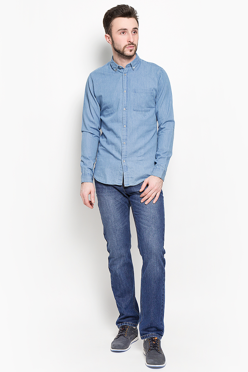 Рубашка мужская Selected Homme, цвет: синий. 16048999. Размер L (48)16048999_Light Blue Denim Рубашка мужская Selected Homme, цвет: синий. 16048999. Размер L (48)16048999_Light Blue DenimСтильная мужская рубашка Selected Homme изготовлена из высококачественного хлопка.Рубашка с отложным воротником и длинными рукавами застегивается на пуговицы по всей длине. На манжетах и воротнике предусмотрены застежки-пуговицы. Спереди расположен один накладной карман.