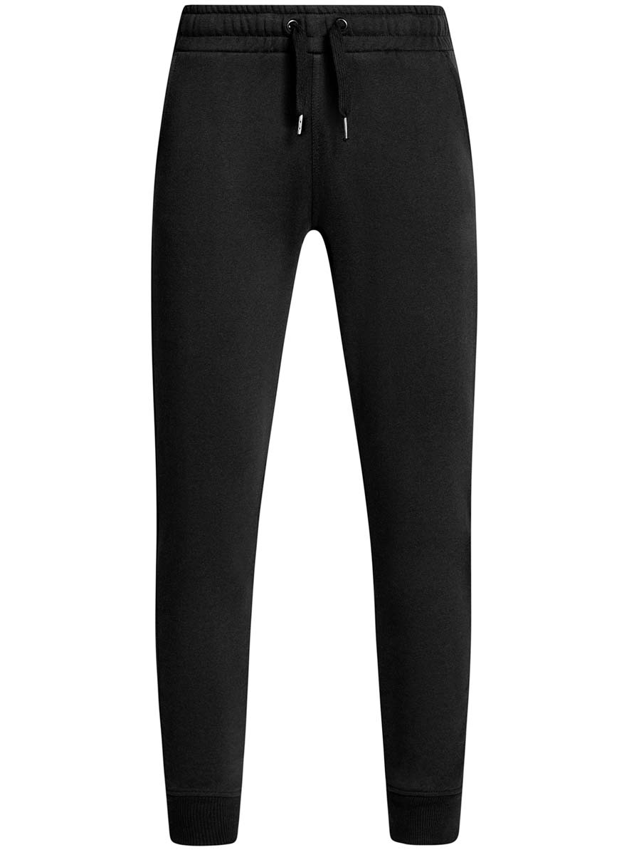 Брюки спортивные мужские oodji Basic, цвет: черный. 5B200004M/44119N/2900N. Размер M (50)5B200004M/44119N/2900N Брюки спортивные мужские oodji Basic, цвет: черный. 5B200004M/44119N/2900N. Размер M (50)5B200004M/44119N/2900NУдобные мужские спортивные брюки oodji Basic, выполненные из хлопка, великолепно подойдут для отдыха, повседневной носки, а также для занятий спортом. Брюки зауженного к низу кроя и средней посадки имеют широкую эластичную резинку на поясе, объем талии регулируется при помощи шнурка-кулиски. Спереди изделие имеет два втачных кармана, а сзади один накладной. Низ брючин дополнен широкими манжетами.