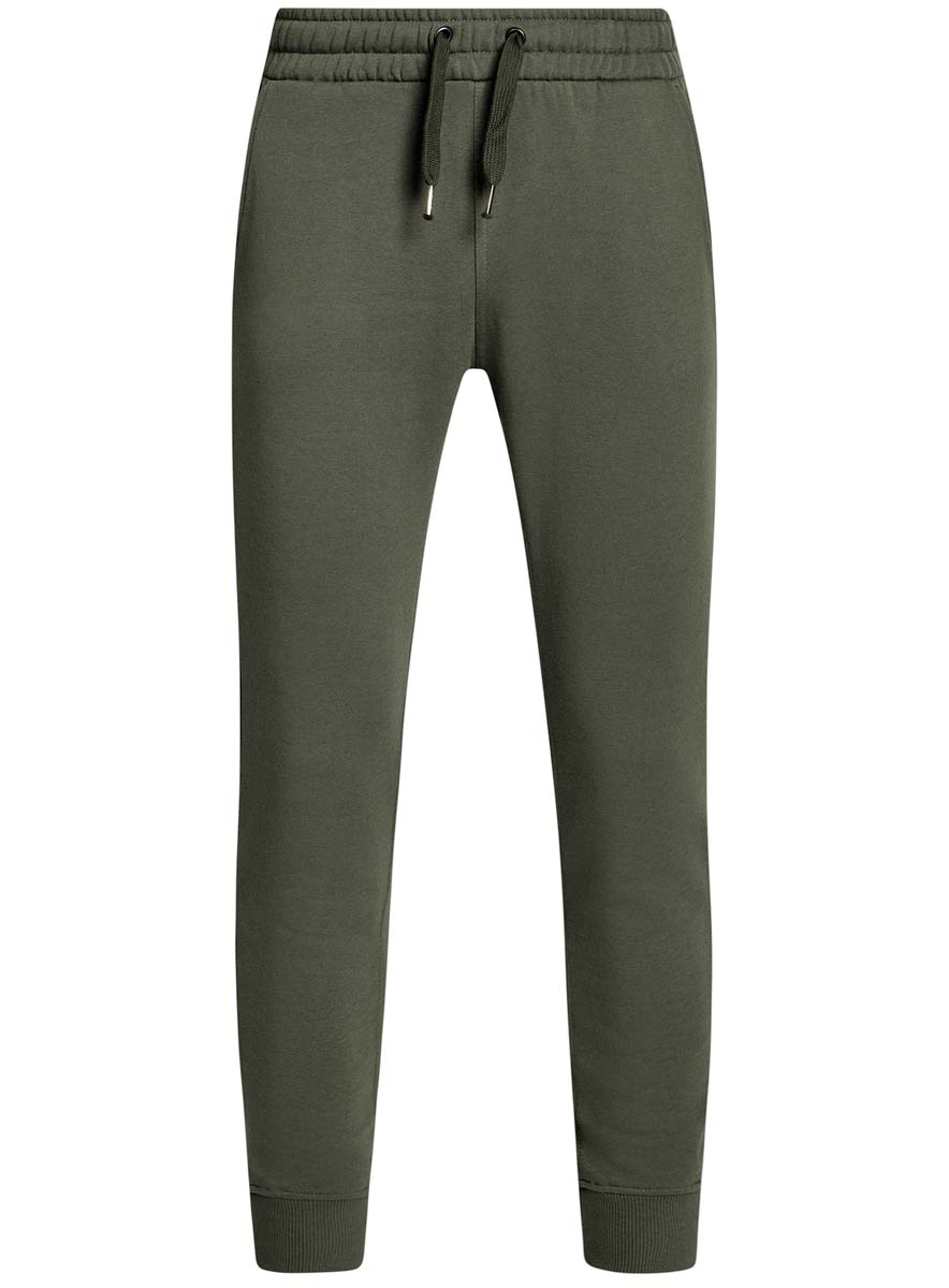 Брюки спортивные мужские oodji Basic, цвет: хаки. 5B200004M/44119N/6600N. Размер XS (44)5B200004M/44119N/6600N Брюки спортивные мужские oodji Basic, цвет: хаки. 5B200004M/44119N/6600N. Размер XS (44)5B200004M/44119N/6600NУдобные мужские спортивные брюки oodji Basic, выполненные из хлопка, великолепно подойдут для отдыха, повседневной носки, а также для занятий спортом. Брюки зауженного к низу кроя и средней посадки имеют широкую эластичную резинку на поясе, объем талии регулируется при помощи шнурка-кулиски. Спереди изделие имеет два втачных кармана, а сзади один накладной. Низ брючин дополнен широкими манжетами.