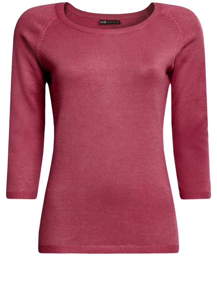 Джемпер женский oodji Collection, цвет: розовый. 73812552-2B/24525/4A00N. Размер XS (42)73812552-2B/24525/4A00N Джемпер женский oodji Collection, цвет: розовый. 73812552-2B/24525/4A00N. Размер XS (42)73812552-2B/24525/4A00NУютный женский джемпер с круглым вырезом горловины и рукавами-реглан длиной 3/4 выполнен из вискозного материала.