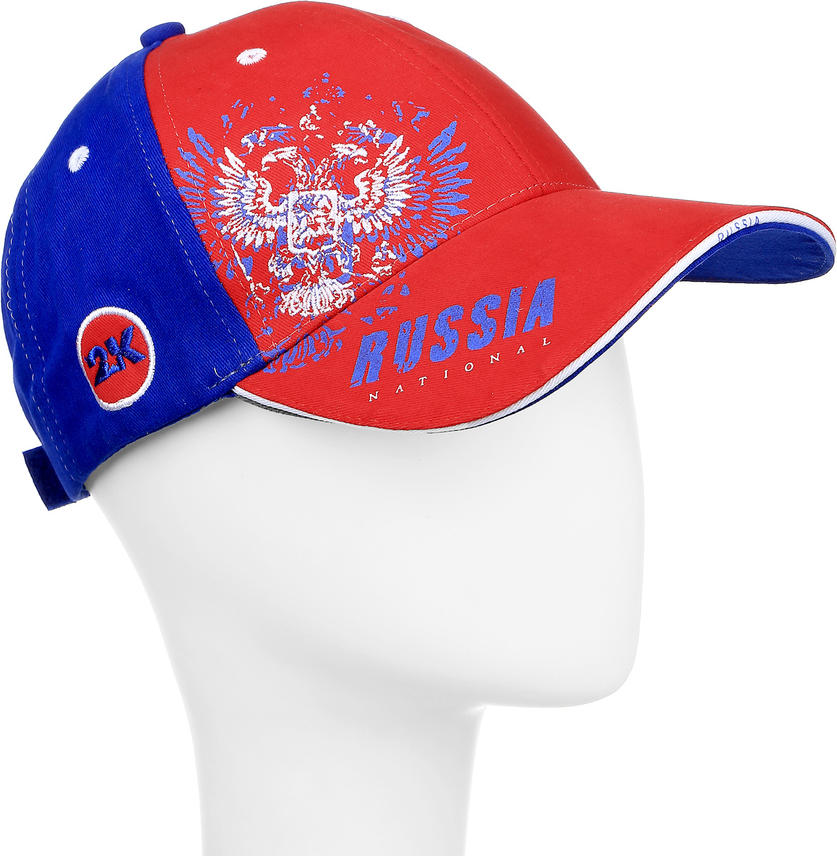 Бейсболка 2K Sport National, цвет: синий, красный. 124238. Размер 58/60124238_royal/red Бейсболка 2K Sport National, цвет: синий, красный. 124238. Размер 58/60124238_royal/redБейсболка 2K Sport National выполнена из натурального хлопка и имеет классическую панельную конструкцию. Модель с плотным козырьком оформлена принтом и вышивкой с изображением символики Российской Федерации. Бейсболка имеет небольшие отверстия, обеспечивающие дополнительную вентиляцию. Объем бейсболки регулируется при помощи хлястиков с липучками.