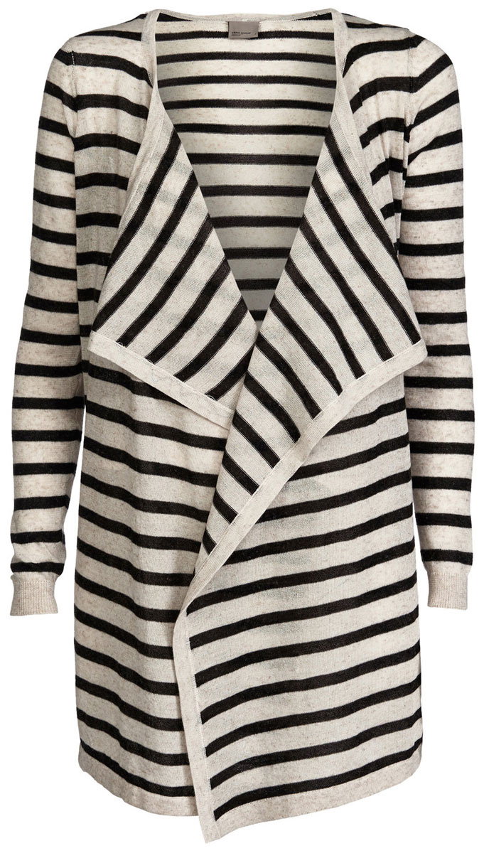 Кардиган женский Vero Moda, цвет: черный, бежевый. 10166453. Размер M (44)10166453_Snow White Кардиган женский Vero Moda, цвет: черный, бежевый. 10166453. Размер M (44)10166453_Snow WhiteЖенский кардиган Vero Moda выполнен из высококачественного полиэстера с добавлением льна. Вязаная удлиненная модель с длинными рукавами не имеет застежек и красиво драпируется. Низ и манжеты рукавов связаны резинкой. Кардиган оформлен узором в полоску.