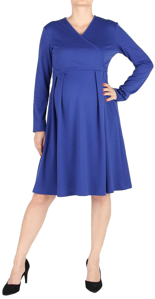 Платье для беременных Mammy Size, цвет: синий. 5207522173. Размер 425207522173 Платье для беременных Mammy Size, цвет: синий. 5207522173. Размер 425207522173Элегантное платье для беременных, с расклешенной юбкой, длиной до колен. Рукава длинные. Линия талии завышена, на юбке мягкие складки. Лиф платья с асимметричным запахом. Спинка со средним швом, с потайной застежкой-молнией.