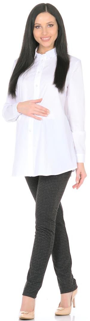Блузка для беременных Mammy Size, цвет: белый. 3069312170. Размер 483069312170 Блузка для беременных Mammy Size, цвет: белый. 3069312170. Размер 483069312170Блузка для беременных Mammy Size выполнена из полиэстера, вискозы и эластана. Модель с отложным воротником и длинными рукавами застегивается на пуговицы.