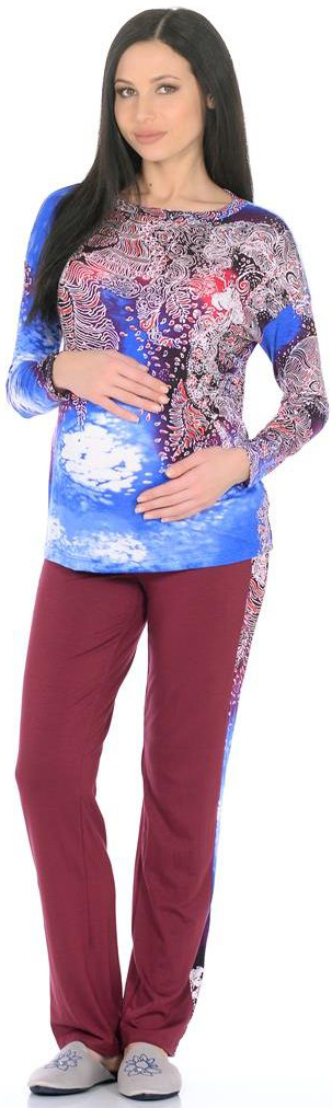 Костюм домашний для беременных Mammy Size: лонгслив, брюки, цвет: сиреневый, голубой. 168692175. Размер 48168692175 Костюм домашний для беременных Mammy Size: лонгслив, брюки, цвет: сиреневый, голубой. 168692175. Размер 48168692175Удобный и красивый домашний костюм для беременных Mammy Size, изготовленный из вискозы и эластана, состоит из лонгслива и брюк. Лонгслив с длинными рукавами и круглым вырезом горловины. Универсальность этого комплекта заключается в том, что его можно носить как во время беременности, так и после рождения ребенка. Резинка на брюках устроена так, что во время беременности она находится под животом.