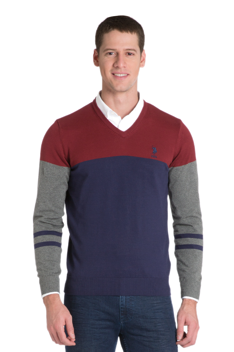 Пуловер мужской U.S. Polo Assn., цвет: красный, синий. G081GL0TK0ALEXIS_KR0215. Размер S (48)G081GL0TK0ALEXIS_KR0215 Пуловер мужской U.S. Polo Assn., цвет: красный, синий. G081GL0TK0ALEXIS_KR0215. Размер S (48)G081GL0TK0ALEXIS_KR0215Мужской пуловер с длинными рукавами и V-образным вырезом горловины выполнен из натурального хлопка.