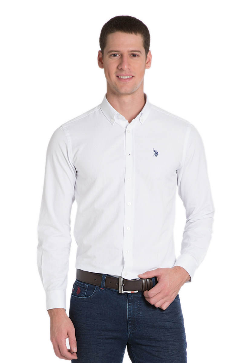 Рубашка мужская U.S. Polo Assn., цвет: белый. G081GL004AVILGOX/16_VR013. Размер XL (54)G081GL004AVILGOX/16_VR013 Рубашка мужская U.S. Polo Assn., цвет: белый. G081GL004AVILGOX/16_VR013. Размер XL (54)G081GL004AVILGOX/16_VR013Стильная мужская рубашка с длинными рукавами и отложным классическим воротником выполнена из хлопкового материала. Модель застегивается на пуговицы.