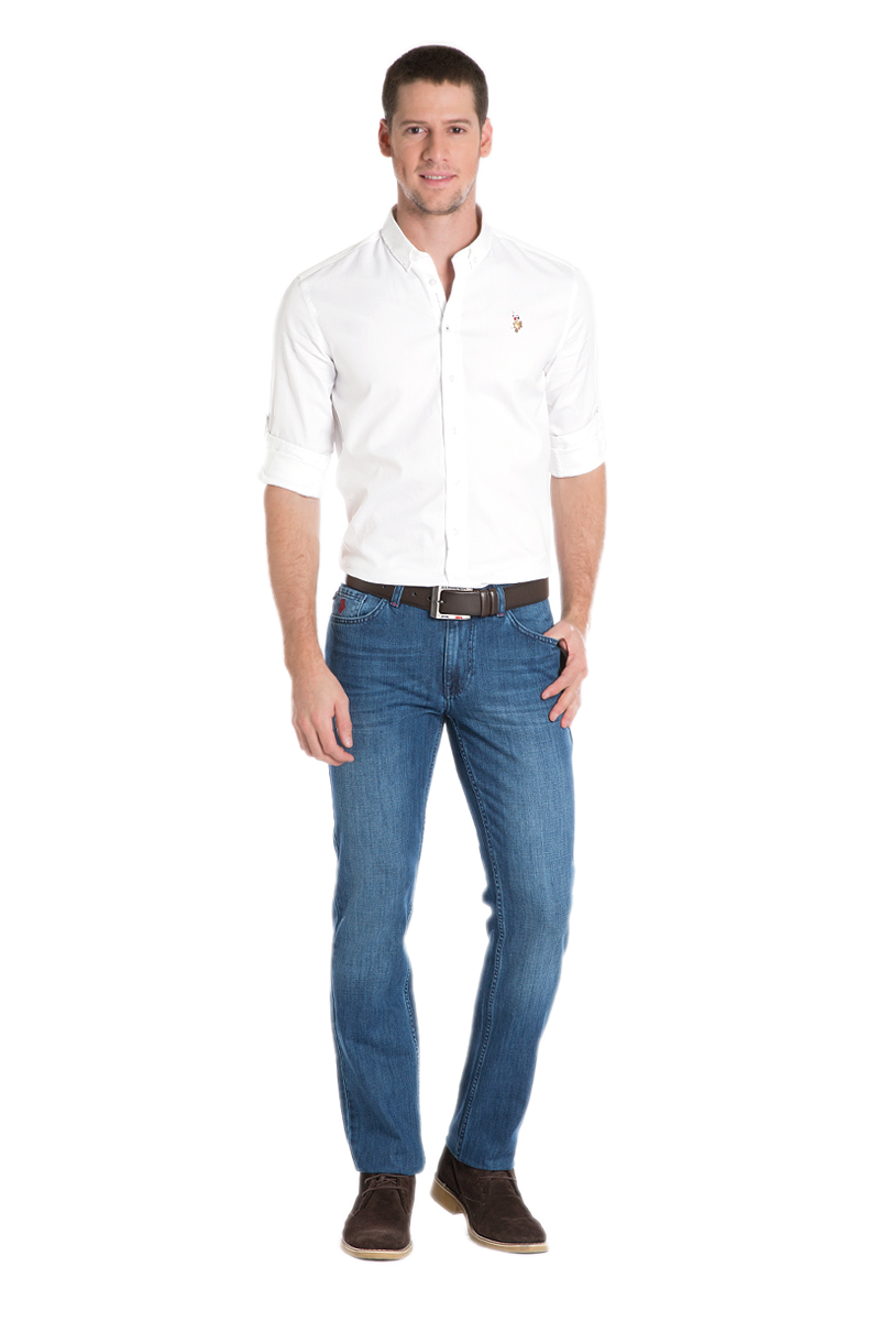 Джинсы мужские U.S. Polo Assn., цвет: синий. G081GL080DUGATARUN-O_DN0022. Размер 29 (44/46)G081GL080DUGATARUN-O_DN0022 Джинсы мужские U.S. Polo Assn., цвет: синий. G081GL080DUGATARUN-O_DN0022. Размер 29 (44/46)G081GL080DUGATARUN-O_DN0022Классические мужские джинсы выполнены из натурального хлопка. Модель застегивается на пуговицу и ширинку на застежке-молнии, имеются шлевки для ремня. Модель имеет классический пятикарманный крой.
