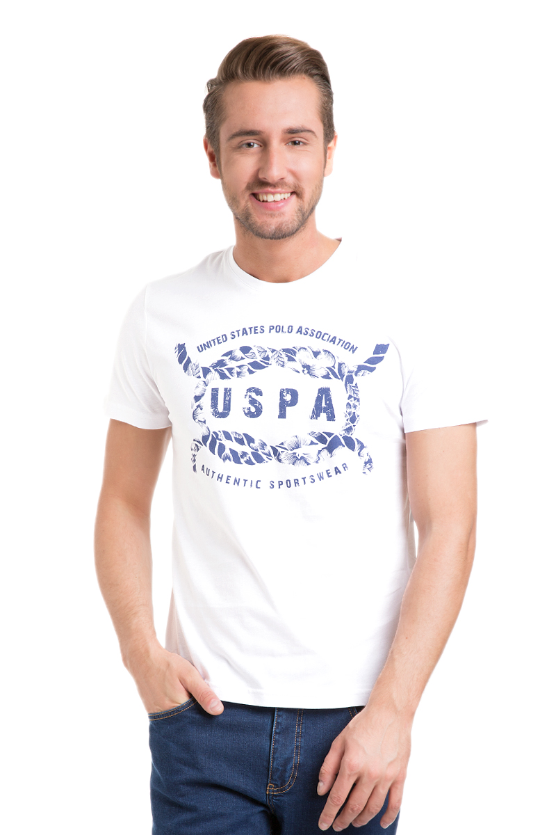 Футболка мужская U.S. Polo Assn., цвет: белый. G081GL0110KAROLEK_BY0001. Размер M (50)G081GL0110KAROLEK_BY0001 Футболка мужская U.S. Polo Assn., цвет: белый. G081GL0110KAROLEK_BY0001. Размер M (50)G081GL0110KAROLEK_BY0001Мужская футболка с короткими рукавами и круглым вырезом горловины выполнена из натурального хлопка. Модель спереди оформлена принтом.