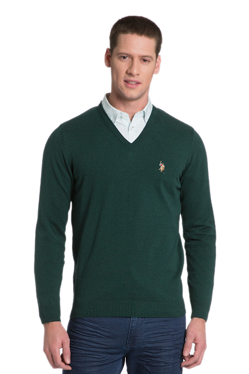 Пуловер мужской U.S. Polo Assn., цвет: зеленый. G081SZ0TK0TD03SK6_VR079. Размер L (52)G081SZ0TK0TD03SK6_VR079 Пуловер мужской U.S. Polo Assn., цвет: зеленый. G081SZ0TK0TD03SK6_VR079. Размер L (52)G081SZ0TK0TD03SK6_VR079Мужской пуловер с длинными рукавами и V-образным вырезом горловины выполнен из натурального хлопка.