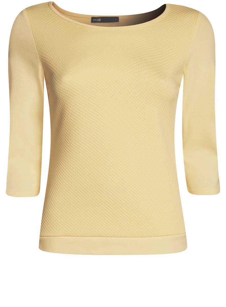 Джемпер женский oodji Ultra, цвет: светло-желтый. 14801057/42408/5000N. Размер XL (50)14801057/42408/5000N Джемпер женский oodji Ultra, цвет: светло-желтый. 14801057/42408/5000N. Размер XL (50)14801057/42408/5000NДжемпер в круглым вырезом горловины и рукавами 3/4 выполнен из высококачественного материала.