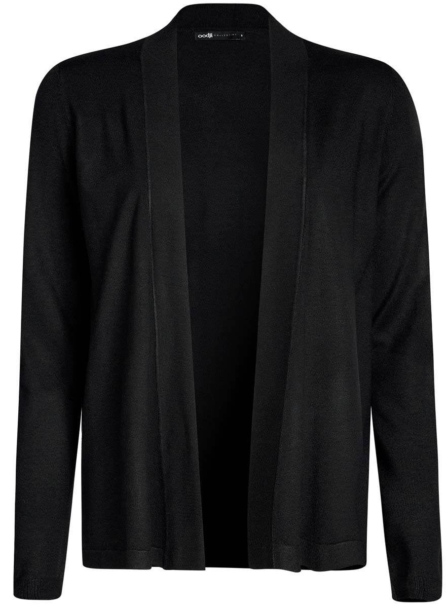 Жакет женский oodji Collection, цвет: черный. 73212371-1B/45641/2900N. Размер XXL (52)73212371-1B/45641/2900N Жакет женский oodji Collection, цвет: черный. 73212371-1B/45641/2900N. Размер XXL (52)73212371-1B/45641/2900NТрикотажный жакет oodji изготовлен из качественного смесового материала. Модель с длинными рукавами не застегивается. Низ изделия и рукава выполнены с эластичными резинками.