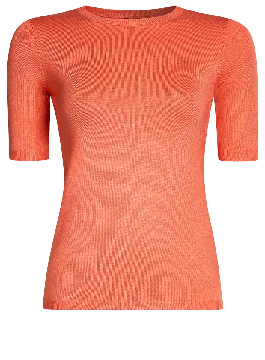 Джемпер женский oodji Collection, цвет: оранжевый. 73812658B/45641/5500N. Размер XS (42)73812658B/45641/5500N Джемпер женский oodji Collection, цвет: оранжевый. 73812658B/45641/5500N. Размер XS (42)73812658B/45641/5500NУютный женский джемпер с круглым вырезом горловины и рукавами до локтя выполнен из вискозного материала.