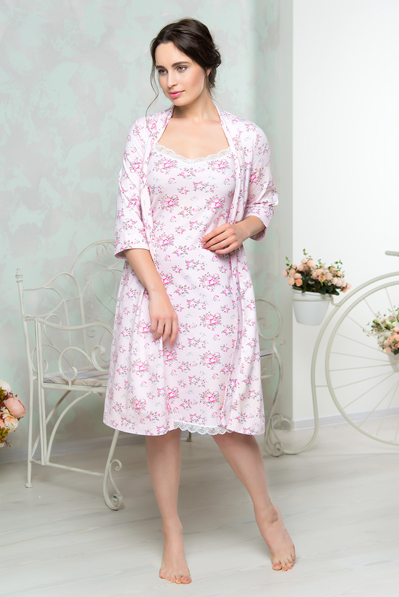 Халат женский Mia Cara, цвет: розовый. AW16-MCUZ-850. Размер 42/44AW16-MCUZ-850 Халат женский Mia Cara, цвет: розовый. AW16-MCUZ-850. Размер 42/44AW16-MCUZ-850Женский халат Mia Cara изготовлен из высококачественного хлопка с добавлением элатана. Модель длины миди выполнена с поясом. Изделие оформлено цветочным принтом.
