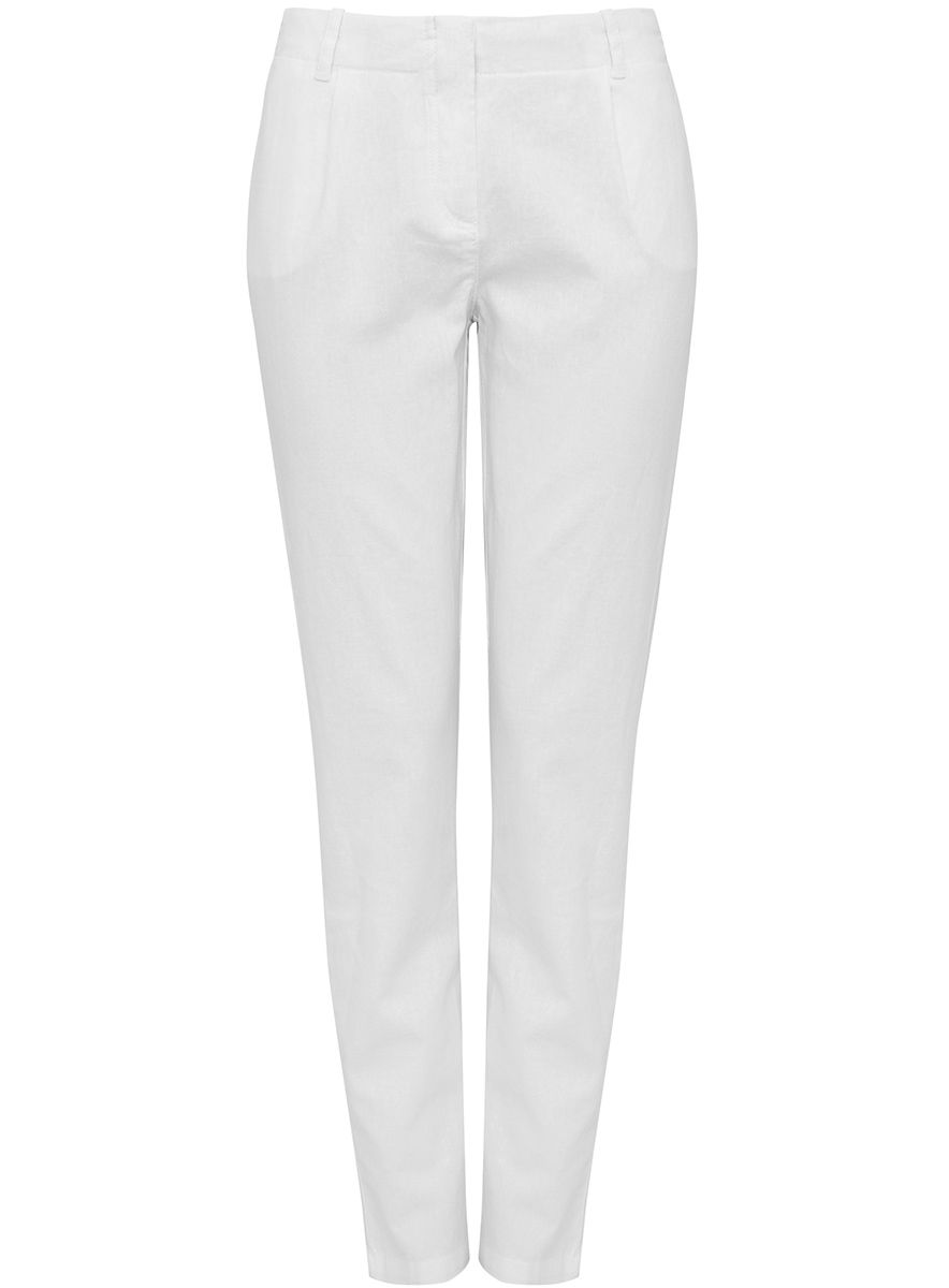 Брюки женские oodji Collection, цвет: белый. 21705073/19650/1000N. Размер 40-170 (46-170)21705073/19650/1000N Брюки женские oodji Collection, цвет: белый. 21705073/19650/1000N. Размер 40-170 (46-170)21705073/19650/1000NЖенские брюки oodji Collection выполнены из высококачественного материала. Модель стандартной посадки застегивается на пуговицу в поясе и ширинку на застежке-молнии. Пояс имеет шлевки для ремня. Спереди брюки дополнены втачными карманами, сзади - прорезными.
