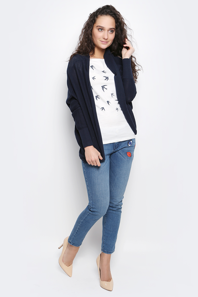 Кардиган женский Tom Tailor Denim, цвет: темно-синий. 3022754.00.71_6593. Размер M (46)3022754.00.71_6593 Кардиган женский Tom Tailor Denim, цвет: темно-синий. 3022754.00.71_6593. Размер M (46)3022754.00.71_6593Женский кардиган Tom Tailor Denim выполнен из высококачественного натурального хлопка. Вязаная свободная модель с длинными рукавами со смещенной проймой не имеет застежек и красиво драпируется. Манжеты рукавов связаны резинкой. Кардиган декорирован наружными швами.