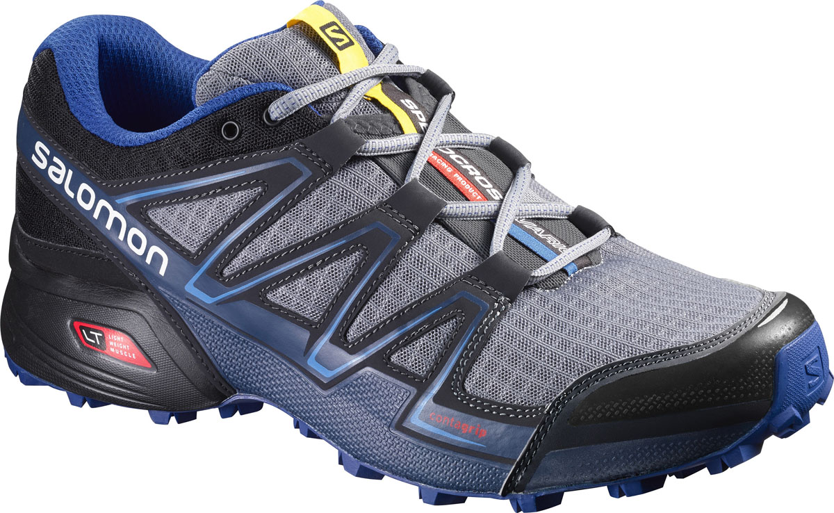 Кроссовки для бега мужские Salomon Speedcross Vario, цвет: серый, синий. L39078600. Размер 11 (44,5)L39078600 Кроссовки для бега мужские Salomon Speedcross Vario, цвет: серый, синий. L39078600. Размер 11 (44,5)L39078600Беговые кроссовки Salomon Speedcross Vario выполнены на 72% из синтетического материала и на 28% из сетчатого текстиля. Подъем оформлен шнуровкой, благодаря которой обувь сидит плотно на ноге. Мягкая верхняя часть и подкладка, изготовленная из текстиля, обеспечивают дополнительный комфорт и предотвращают натирание. Стелька Ortholite из ЭВА материала с текстильным верхним покрытием создает более прохладное и сухое пространство под стопой. По бокам модель декорирована оригинальным принтом, язычок дополнен текстильной нашивкой с символикой бренда. Светоотражающий элемент обеспечит лучшую видимость в темное время суток. Подошва Contagrip не оставляет следов и обеспечивает отличное сцепление со скользкой поверхностью. Такие кроссовки займут достойное место в коллекции вашей спортивной обуви.