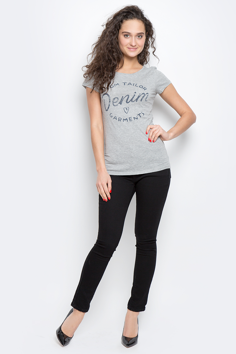 Футболка женская Tom Tailor Denim, цвет: серый. 1036780.09.71_2707. Размер XL (50)1036780.09.71_2707 Футболка женская Tom Tailor Denim, цвет: серый. 1036780.09.71_2707. Размер XL (50)1036780.09.71_2707Женская футболка Tom Tailor Denim выполнена из натурального хлопка. Модель с круглым вырезом горловины и короткими рукавами оформлена принтовыми надписями.