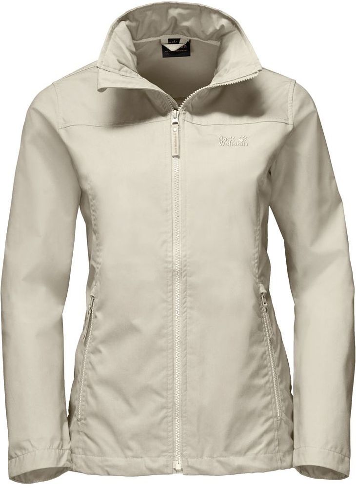 Ветровка женская Jack Wolfskin Amber Road Jacket W, цвет: бежевый. 1303542-5017. Размер XS (42)1303542-5017 Ветровка женская Jack Wolfskin Amber Road Jacket W, цвет: бежевый. 1303542-5017. Размер XS (42)1303542-5017Ветровка женская Amber Road Jacket W выполнена из ткани FUNCTION 65 (полиэстер с добавлением натурального хлопка). Ткань прочная, комфортная в носке, обладает защитой от влаги и ветра. Модель застегивается на молнию, имеет воротник-стойку и длинные стандартные рукава. Ветровка также снабжена капюшоном, который можно свернуть и спрятать в воротник. Модель выполнена в лаконичном однотонном дизайне и дополнена логотипом бренда.