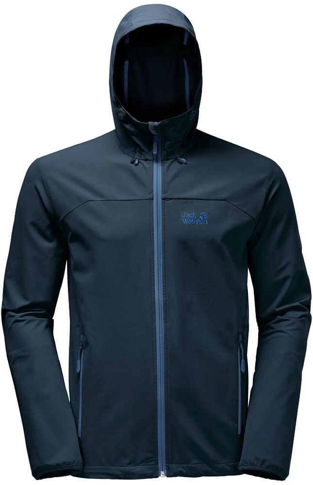 Куртка мужская Jack Wolfskin Turbulence Jkt M, цвет: темно-синий. 1303661-1033. Размер M (46)1303661-1033 Куртка мужская Jack Wolfskin Turbulence Jkt M, цвет: темно-синий. 1303661-1033. Размер M (46)1303661-1033Куртка мужская Turbulence Jkt M изготовлена из полиэстера с добавлением эластана. Ткань обладает защитой от ветра и влаги. Кроме того, ткань эластичная, что обеспечивает свободу движений, и дышащая, чтобы вы чувствовали комфорт весь маршрут. Модель застегивается на молнию, имеет длинные стандартные рукава и капюшон с регулировкой объема. По бокам расположены карманы на молнии. Такая куртка идеальна для спорта, походов и путешествий.