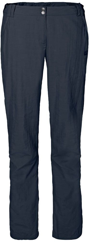 Брюки женские Jack Wolfskin Kalahari Pants W, цвет: темно-синий. 1503311-1010. Размер 34 (42)1503311-1010 Брюки женские Jack Wolfskin Kalahari Pants W, цвет: темно-синий. 1503311-1010. Размер 34 (42)1503311-1010Брюки женские Kalahari Pants W выполнены из ткани SUPPLEX (100% полиамид). Брюки имеют множество преимуществ, особенно практичных в путешествии по жарким регионам: они легкие, защищают от ультрафиолетового излучения (UPF 40+) и упаковываются очень компактно. К тому же материал очень быстро сохнет. Модель застегивается на ширинку с молнией и пуговицу в поясе. Пояс дополнен шлевками для ремня. Брюки имеют два втачных кармана спереди и два кармана сзади. Kalahari Pants W - сочетание нужных качеств для путешествий, летних походов и будней.