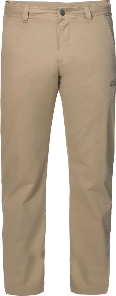 Брюки мужские Jack Wolfskin Drake Pants, цвет: бежевый. 1503811-5605. Размер 581503811-5605 Брюки мужские Jack Wolfskin Drake Pants, цвет: бежевый. 1503811-5605. Размер 581503811-5605Брюки мужские Drake Pants изготовлены из ткани FUNCTION 65 с высоким содержанием натурального хлопка, что делает изделие мягким и приятным на ощупь. Ткань обладает защитой от влаги и ветра, а также отличается прочностью. Модель имеет прямой силуэт и стандартную талию. Застегивается на ширинку с молнией и пуговицу в поясе, также имеются шлевки для ремня. Брюки имеют два втачных кармана спереди и два накладных кармана сзади. Идеальный вариант для путешествий, хайкинга в горах и повседневной носки.