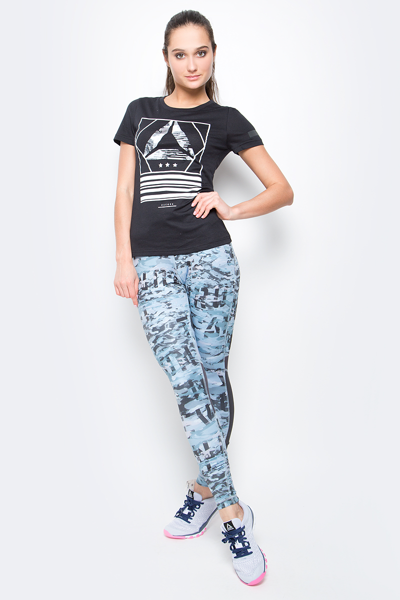Тайтсы для бега женcкие Reebok Re Tight, цвет: темно-серый, мультиколор. BK1211. Размер M (46/48)BK1211 Тайтсы для бега женcкие Reebok Re Tight, цвет: темно-серый, мультиколор. BK1211. Размер M (46/48)BK1211Тайтсы Re Tight от Reebok выполнены из гладкой эластичной ткани, оформленной ярким принтом. Модель прилегающего кроя, пояс дополнен резинкой. Технология Speedwick отводит влагу от кожи, обеспечивая комфорт.